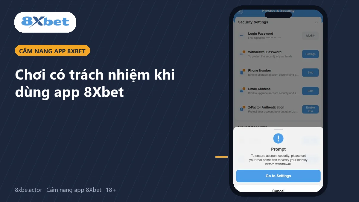 Chơi có trách nhiệm Ảnh bìa trang chơi có trách nhiệm khi dùng app 8Xbet