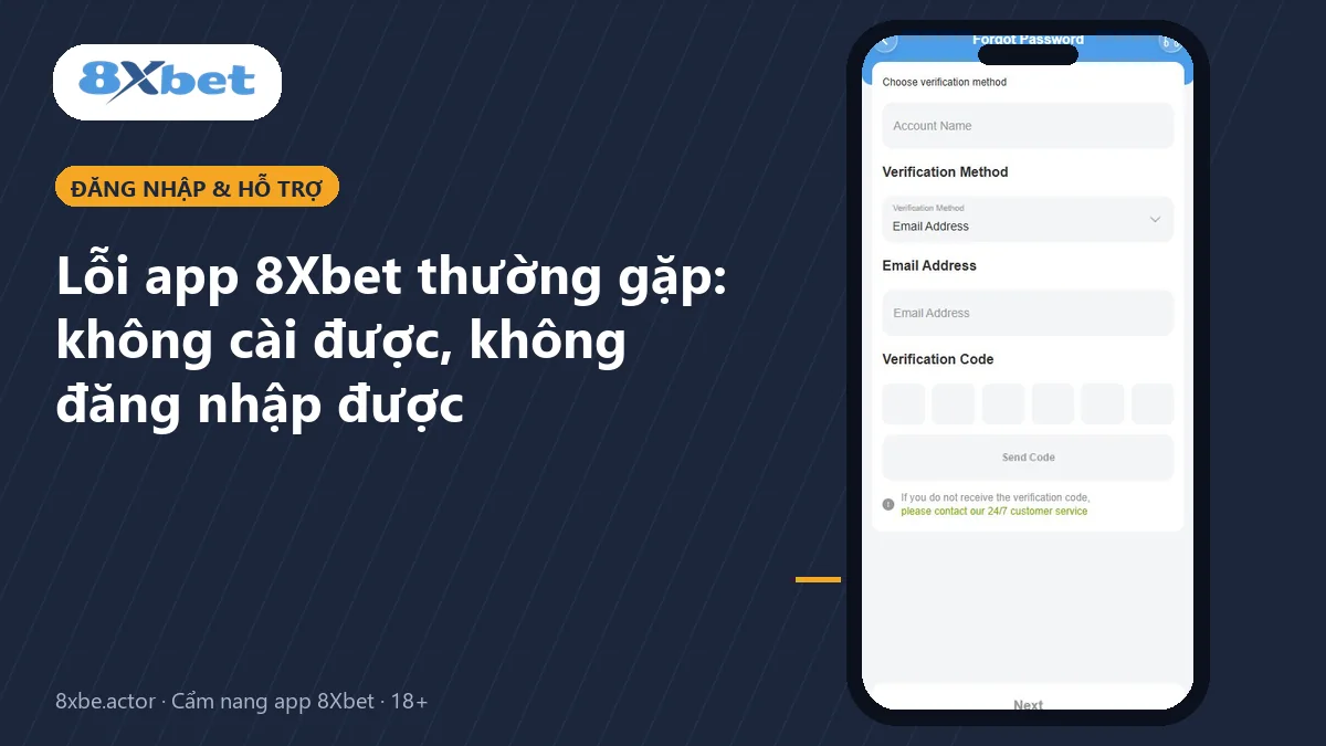 Ảnh bìa xử lý lỗi app 8Xbet thường gặp trên Android và iPhone