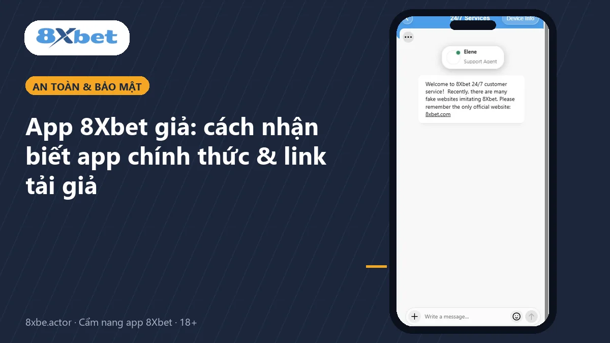 Ảnh bìa bài viết cách nhận biết app 8Xbet giả và app chính thức