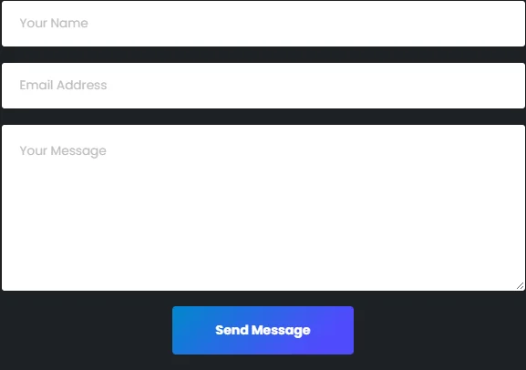 Form liên hệ trên 8xbet.com Form liên hệ hỗ trợ 8Xbet trên 8xbet.com gồm Your Name, Email Address, Your Message và nút Send Message